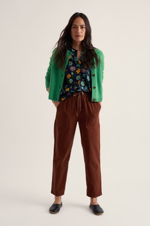 Sholl Trousers in Organic Cotton Needlecord Model Image