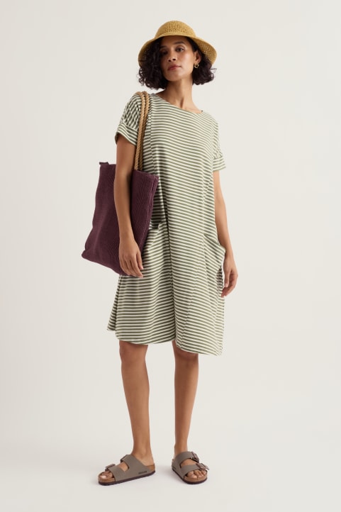 Mill Pool Short Sleeve Jersey Swing Dress Image