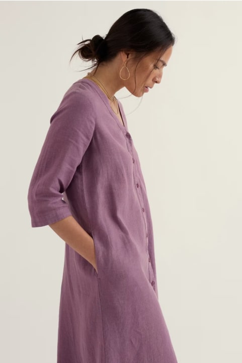 Word Posey Linen Shift Dress Image