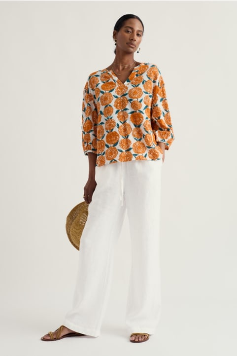 Tide Flow Wide Leg Linen Trousers Image