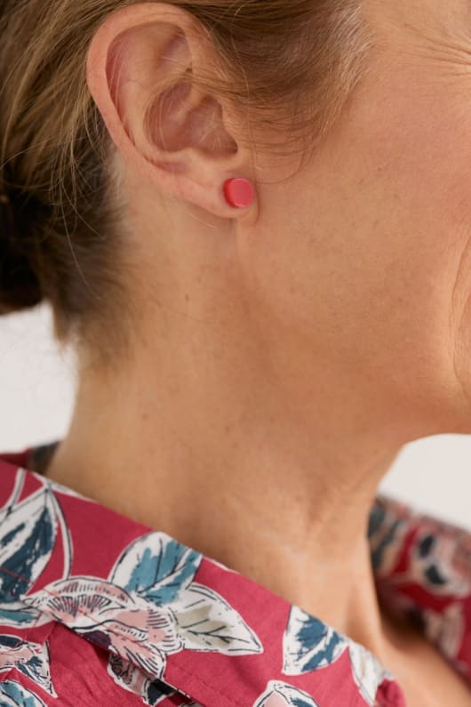 Flower Pebble Stud Earrings