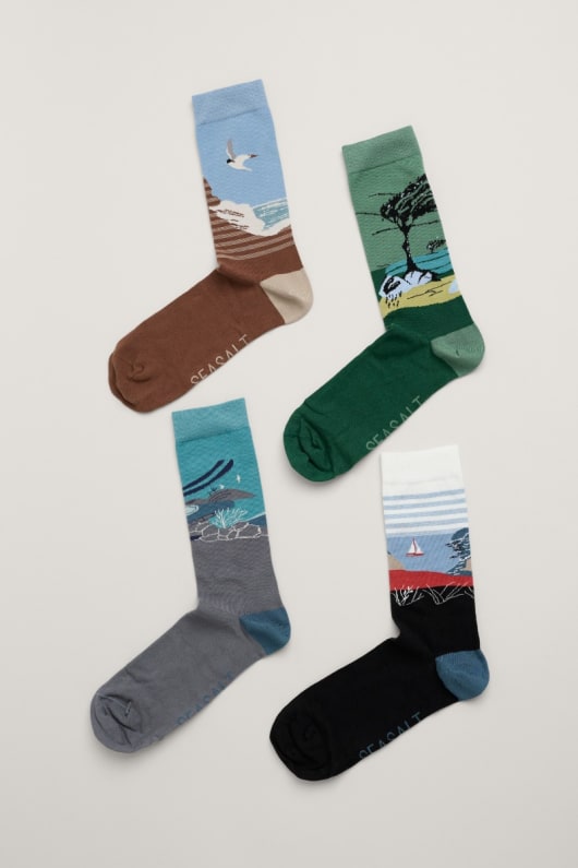 Gift Box of 4 Men's Scenic Sailor Socks
