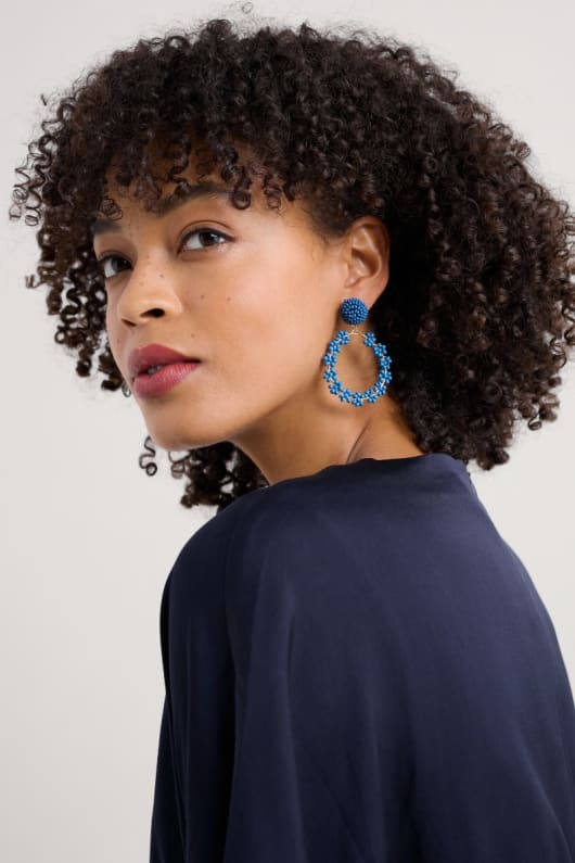 Redpoll Beaded Circle Earrings