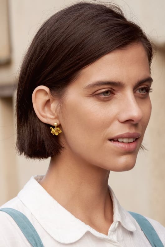 Corsage Flower Bead Earrings