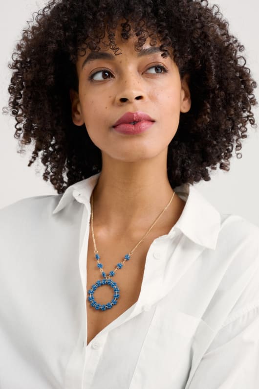 Redpoll Floral Bead Necklace