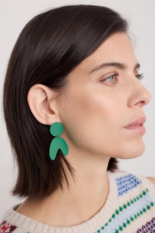 Porhan Large Abstract Drop Earrings