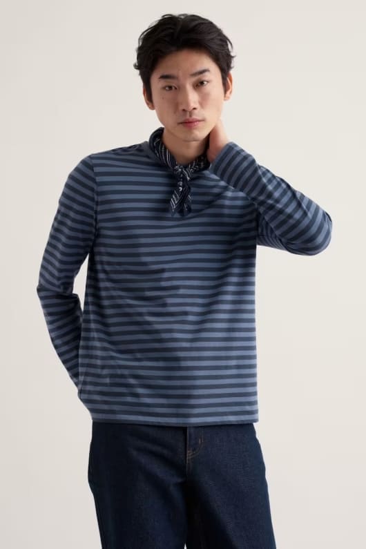 Men's Crew Neck Sailor Shirt in GOTS-Certified Organic Cotton