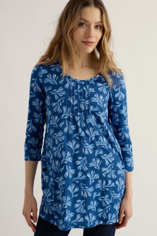 Busy Lizzy 3/4 Sleeve Slub Jersey Tunic