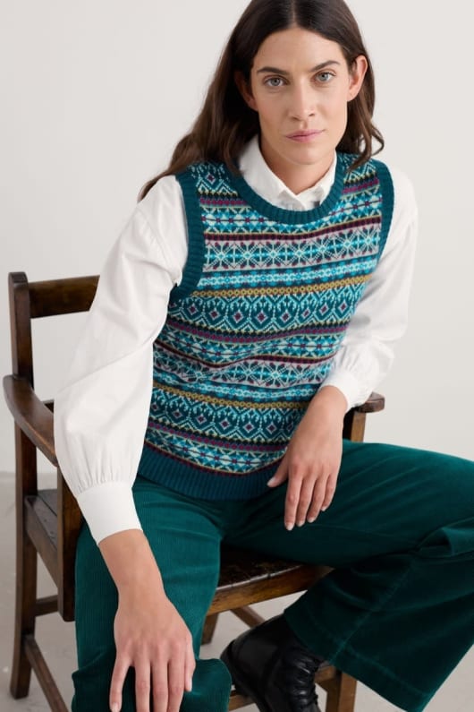 Percella Cove Fair Isle Knitted Vest