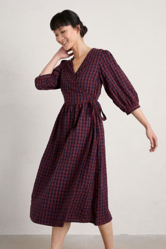 Wild Spring Wrap Dress in GOTS-Certified Organic Cotton