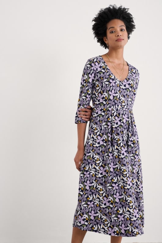 Helena Midi Dress in GOTS-Certified Organic Cotton Jersey