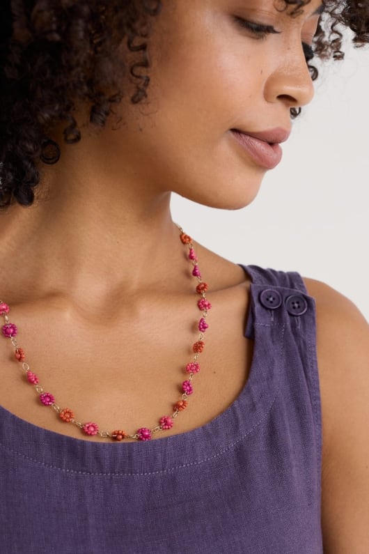 Polyantha Floral Bead Necklace