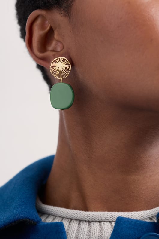 Star Apple Resin Drop Earrings Image