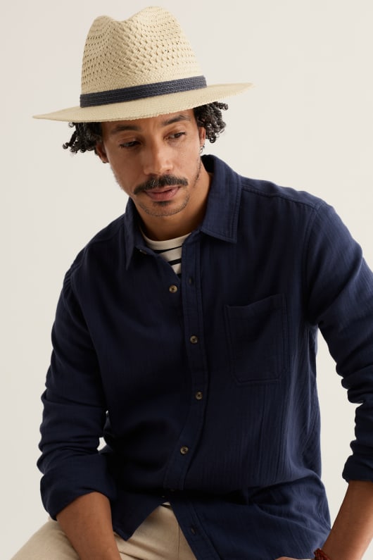 Men's Taran Woven Paper Hat Model Image