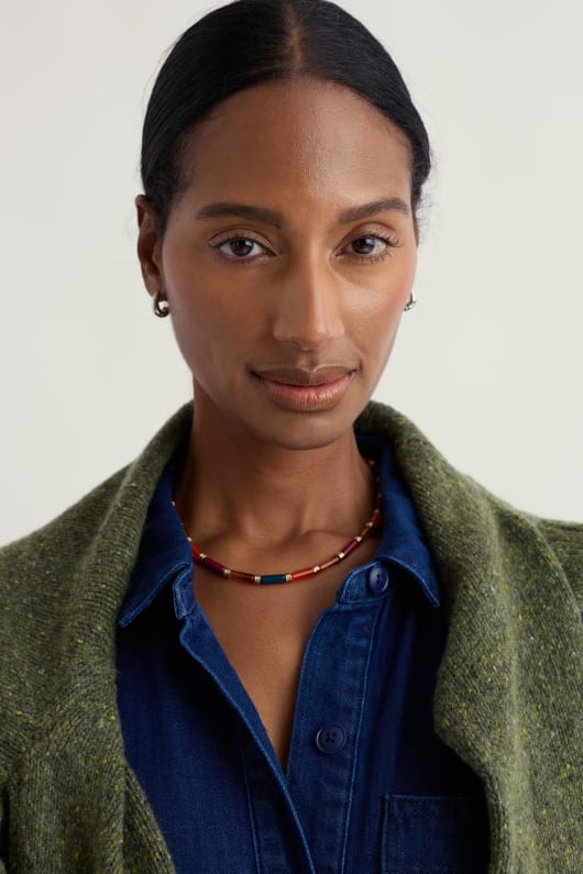 Patience Acrylic Beaded Necklace Model Image