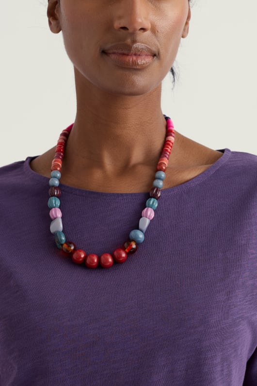 Ambos Chunky Beaded Necklace Model Image