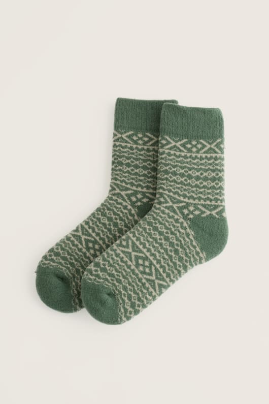 Women's Cosy Fair Isle Socks Model Image