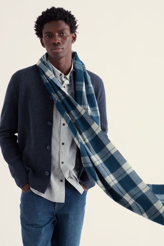 Men's Sand Waves Check Scarf