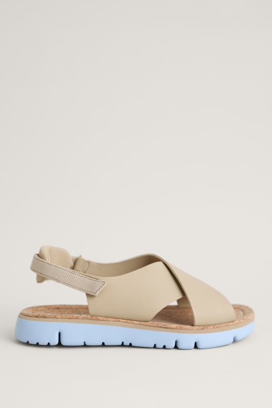 Camper Beige Crossover Sandals Model Image