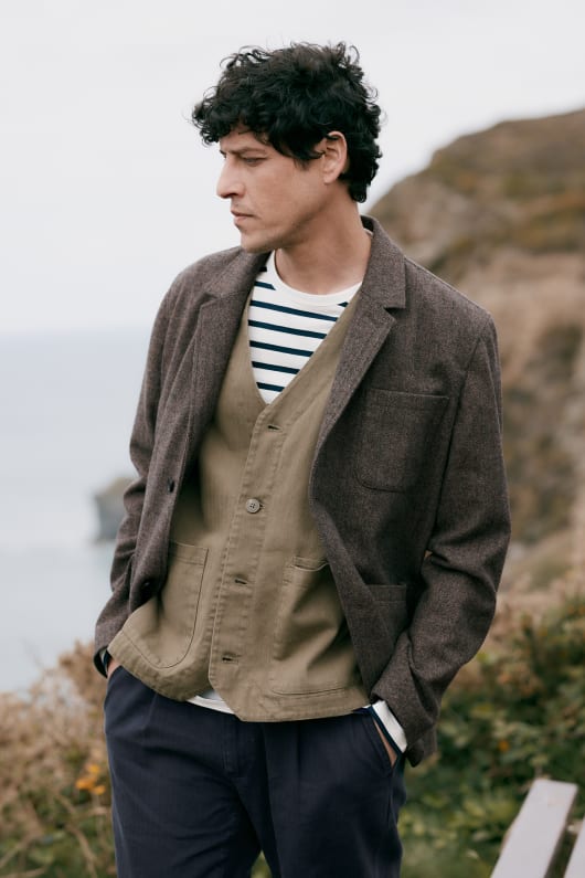 Men's Pelynt Textured Blazer Model Image