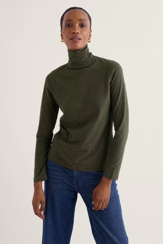 Landing Fitted Roll Neck Top