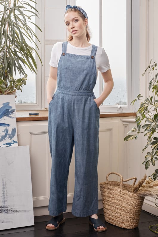 Lover's Meet Wide Leg Dungaree Model Image