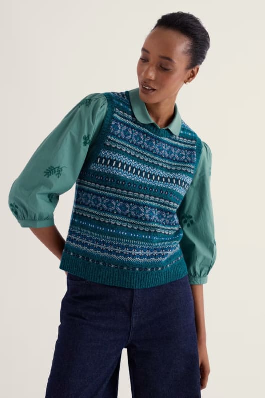 Percella Cove Fair Isle Knitted Vest