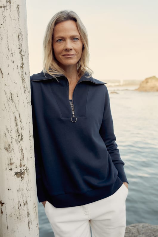Tideline Collared Sweatshirt Model Image