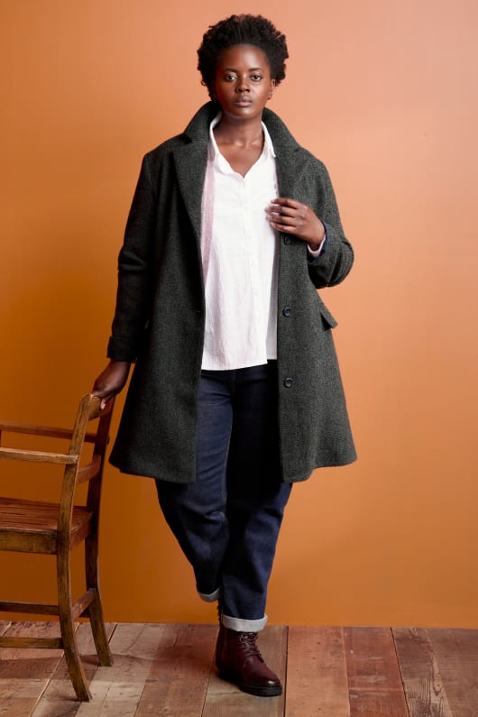 Heading Wool Blend Coat Model Image