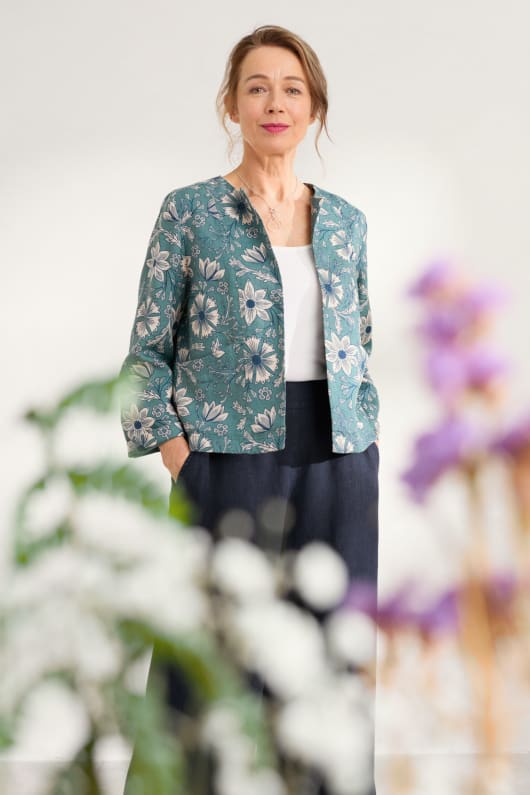 Country Path Printed Linen Jacket Image