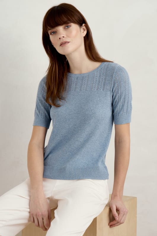 Chiff Chaff Short Sleeve Knitted Top Model Image