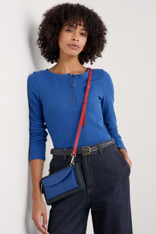 Early Orchid Long Sleeve Henley Top Model Image