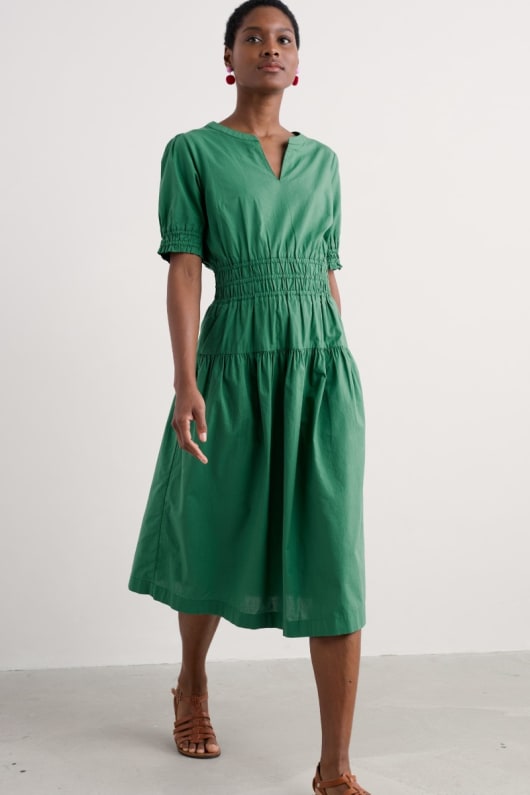 Edith Smocked Dress in GOTS-Certified Organic Cotton