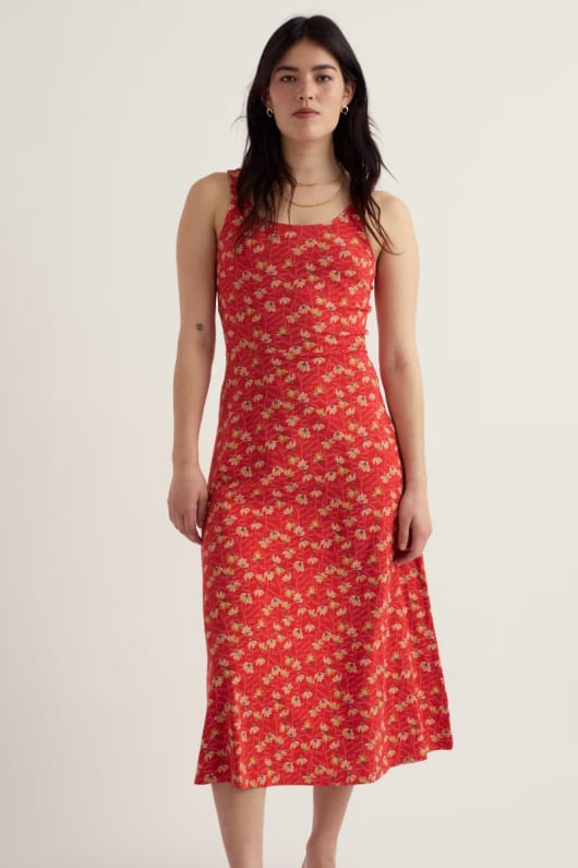 Sun Gleam Jersey Midi Dress