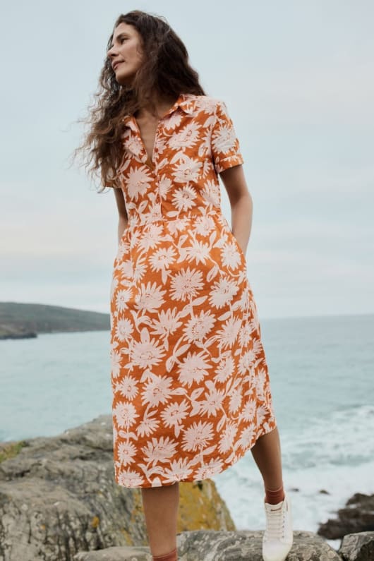 Fleet Midi Dress in GOTS-Certified Organic Cotton