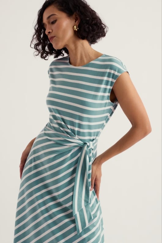 Fettling Jersey Tie Detail Midi Dress