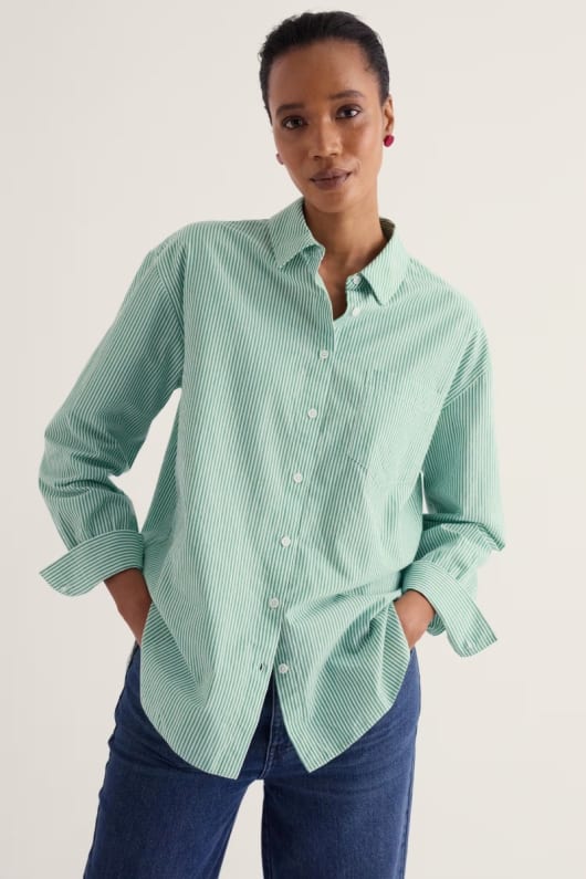 Sea Path Oversized Poplin Shirt