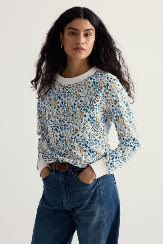 Bright Wave Printed Organic Cotton Sweatshirt