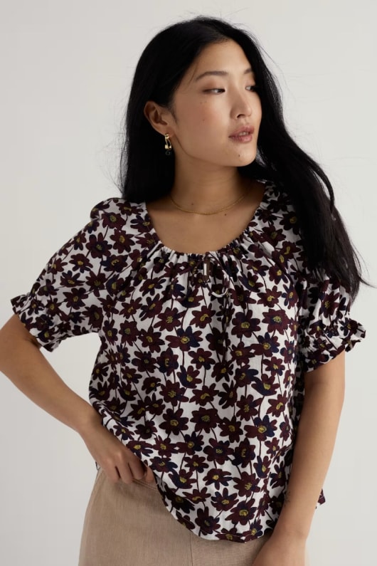 Ceanothus Half-Sleeve Scoop Neck Top