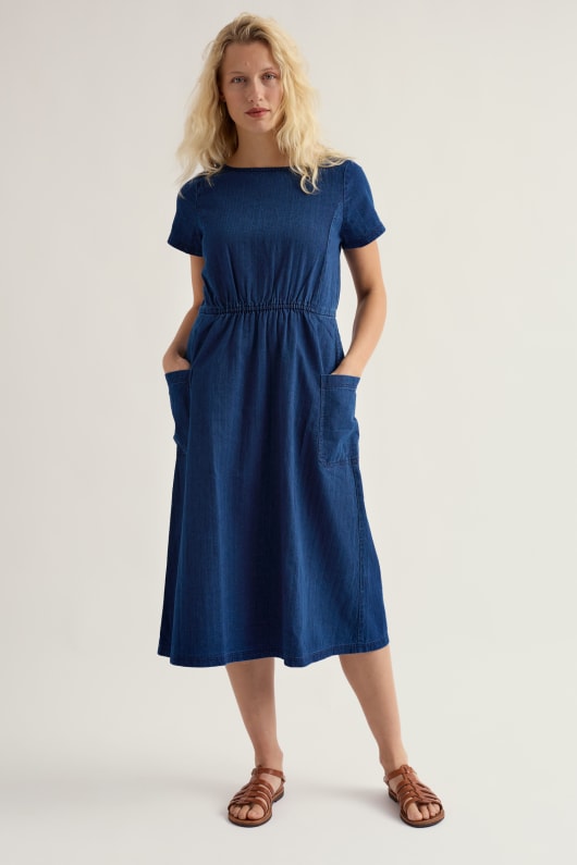 Haneth Denim Midi Dress
