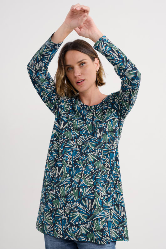 Screenprint Long Sleeve A-Line Tunic Model Image