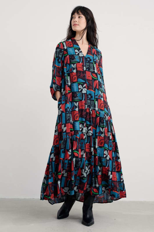 Windblown Tiered V-Neck Dress