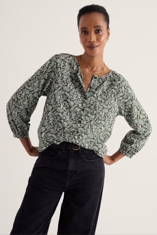 Mallow Button Through Jersey Top