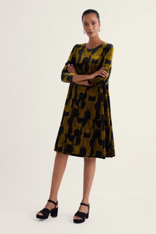 Mahonia Velvet Shift Dress