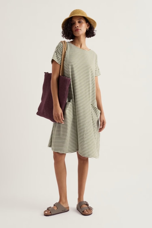 Mill Pool Short Sleeve Jersey Swing Dress
