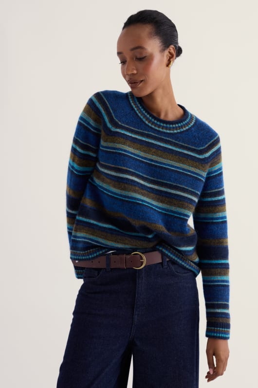 Quay Hill Stripe Jumper Model Image
