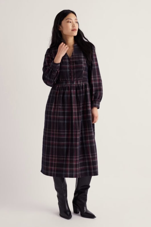 Rose Cottage Printed Cord Midi Dress