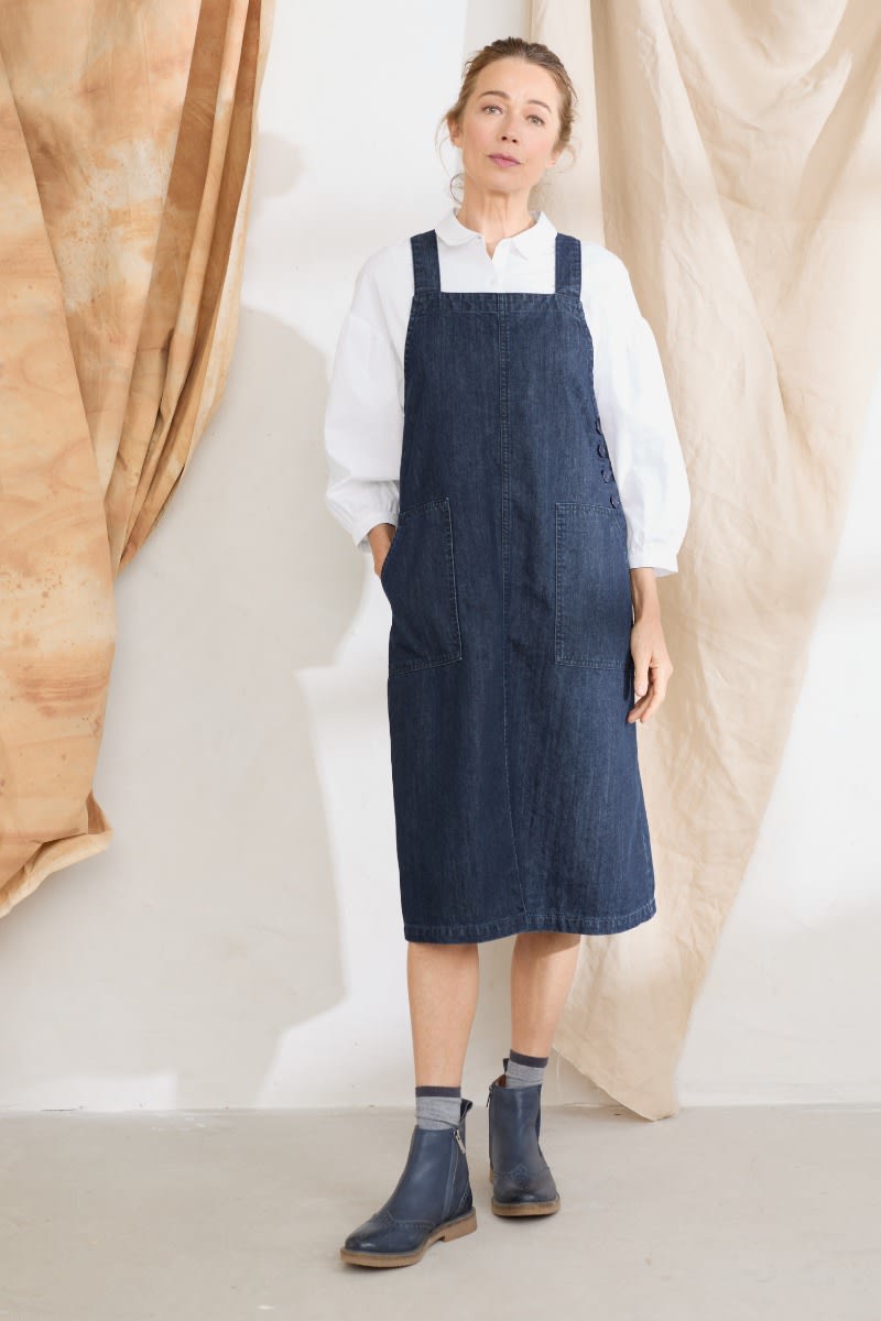 seasalt cornwall denim dress Barrepta Cove Denim Pinafore Dress