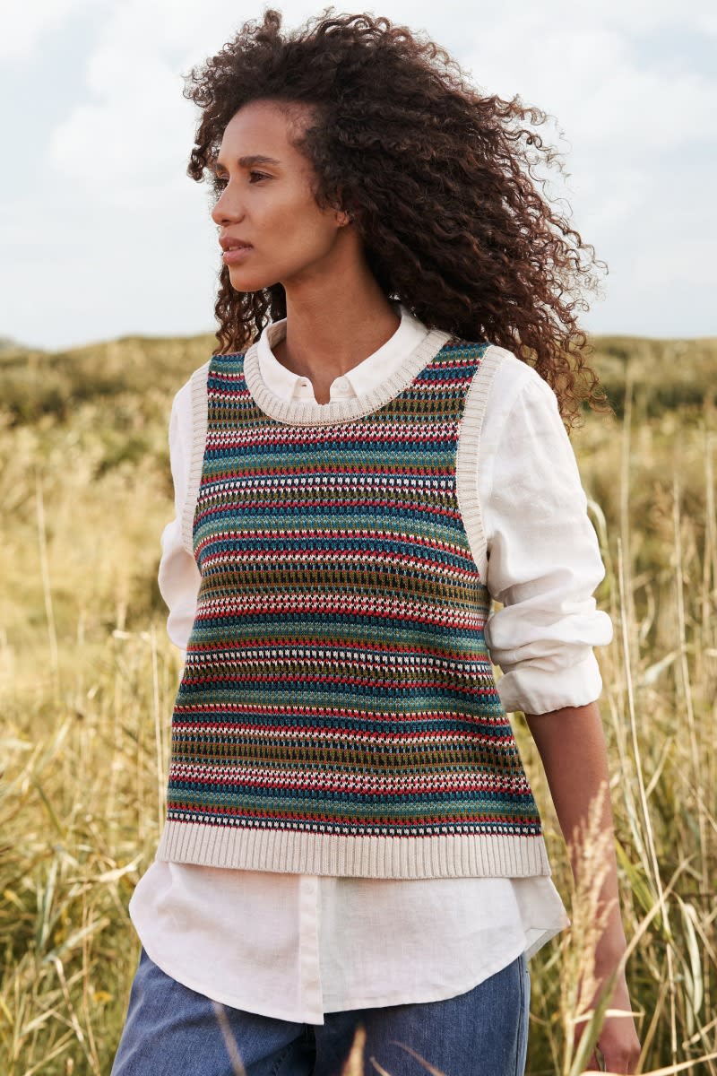 Little Grebe Fair Isle Vest - Organic Cotton Knitted Vest