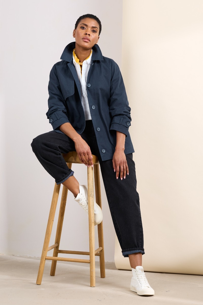 「SUNSEA」 Cut Off Melton Blouson/Ash Navy SUNSEA」 Cut Off Melton Blouson/Ash Navy SUNSEA」 Cut Off Melton